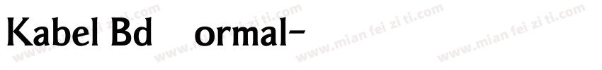 Kabel Bd Normal字体转换